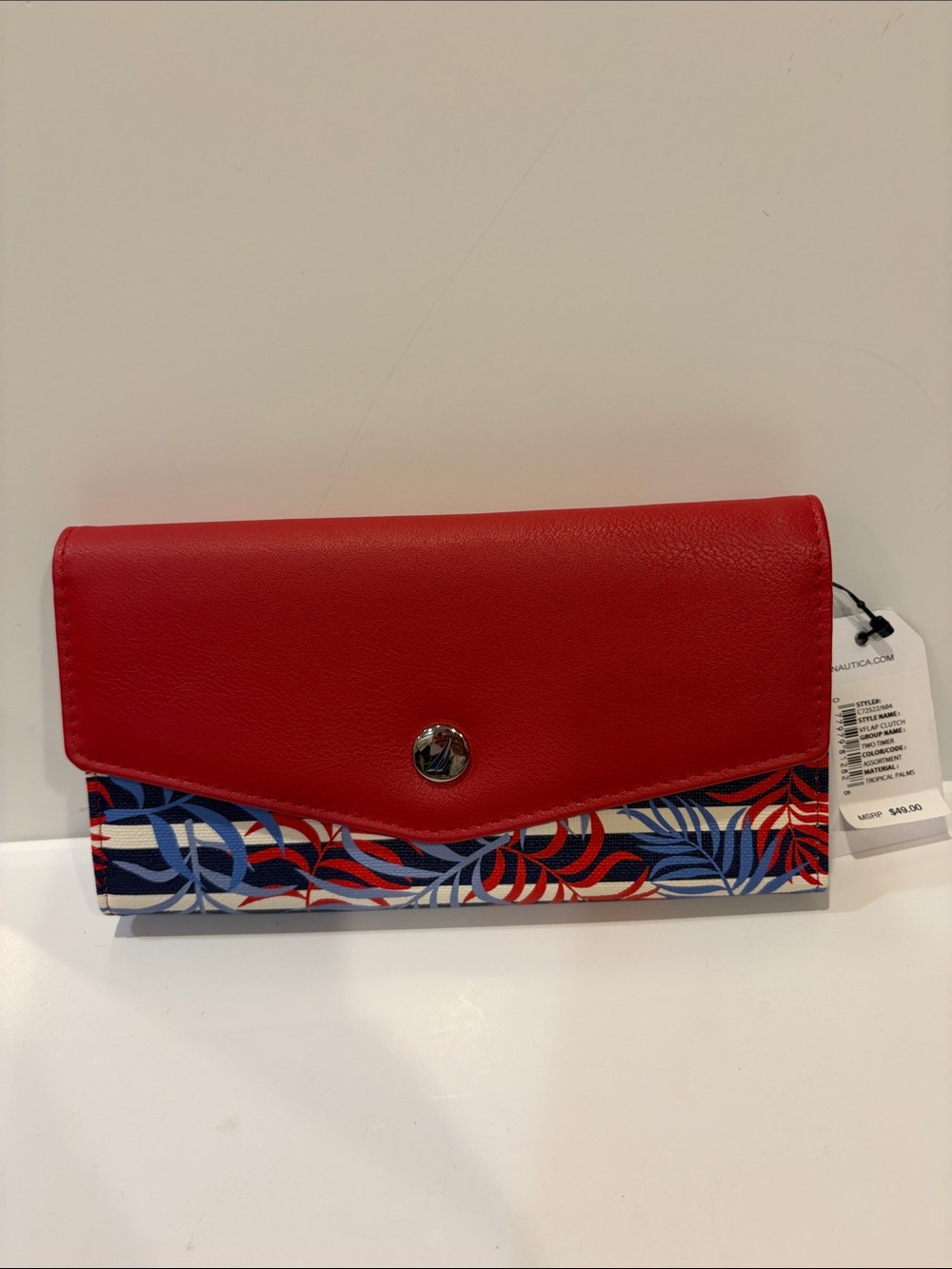 🆕Nautica RFID Protection Patriotic Red White Blue Wallet